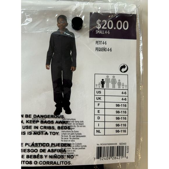 Navy Blue Killer Coveralls Costume Jumpsuit Child Small 4-6 Michael Myers - Picture 4 of 4
